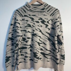 Cozy Knit Sweater in Cream and Green